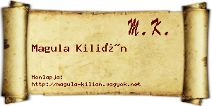 Magula Kilián névjegykártya
